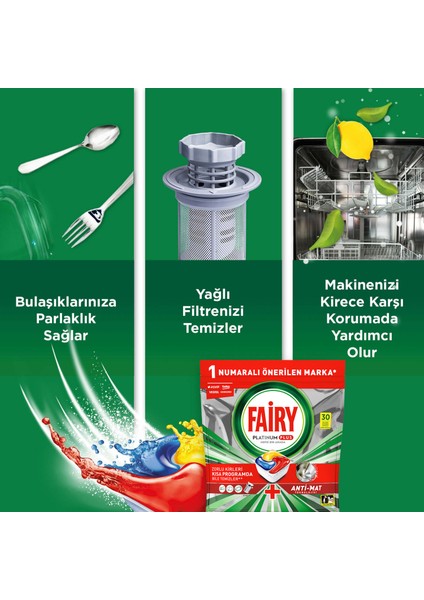Platinum Plus Bulaşık Makinesi Deterjanı Kapsülü/ tableti 30 Yıkama