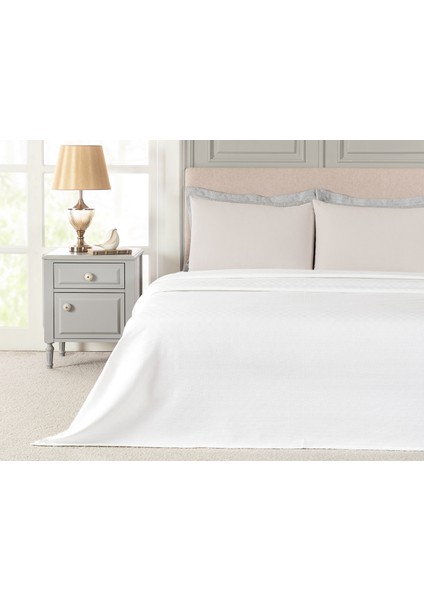 Anais Çift Kişilik %100 Pamuk Pike - Beyaz