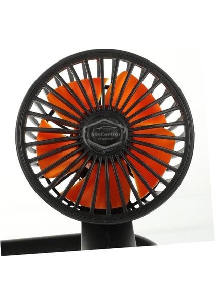 Üniversal Oto Ofis Araç Içi Torpido Üstü Vantilatör Çift Başlıklı USB Girişli 2 Kademeli Soğutucu Fan 360° Dönebilen Ultra Sessiz Oynar Başlıklı Araç Fanı