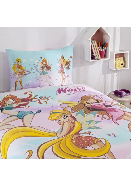 Taç Lisanslı Winx Magic Tek Kişilik Pamuk Nevresim Takımı
