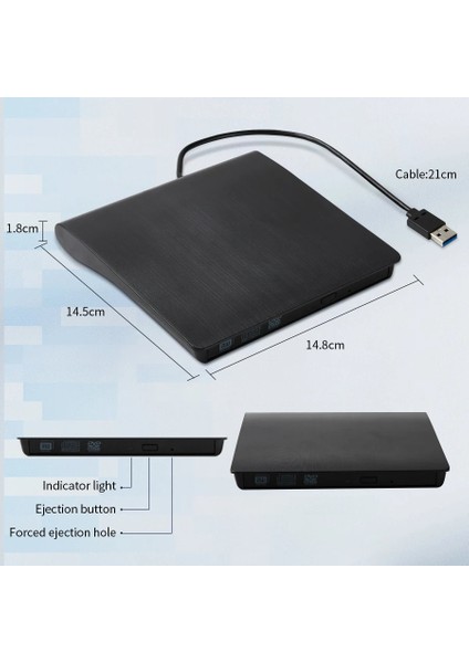 Harici DVD Rw External USB 3.0 Slim Harici Tak Çalıştır CD DVD Sürücü Okuyucu Optik Okuyucu modelleri