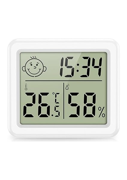 LCD Dijitalçalarsaat Büyük Ekran Çok Işlevli Manyetiktasarım Termometre Ölçer Nem Monitörü