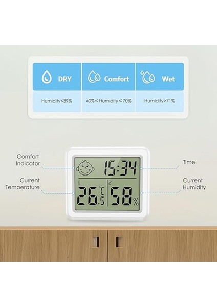 LCD Dijitalçalarsaat Büyük Ekran Çok Işlevli Manyetiktasarım Termometre Ölçer Nem Monitörü indirimleri
