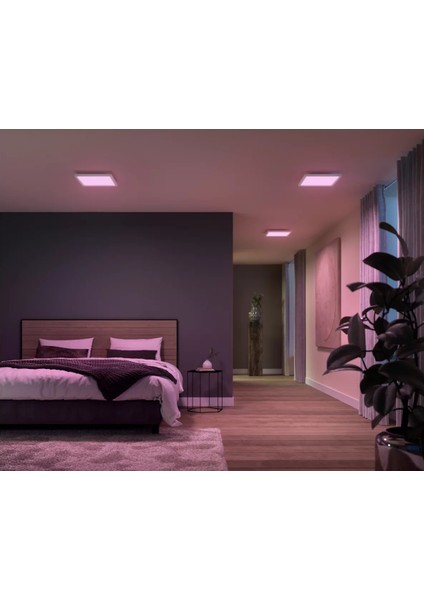 Hue Surimu Beyaz Sıva Üstü RGB Akıllı LED Kare Panel Tavan Armatürü 30X30CM 1760 Lumen