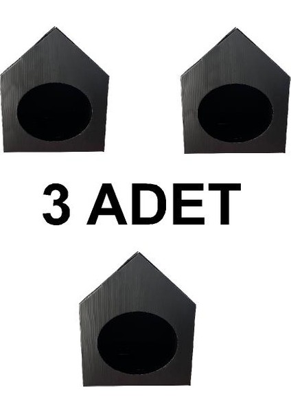 Kedi Evi 3ADET Siyah Su Geçirmez