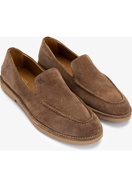 Erkek Hakiki Deri Tarçın Loafer Ayakkabı 325 2373-3 Erk Ayk Y25 Tarcın Suet