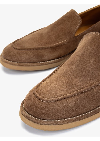 Erkek Hakiki Deri Tarçın Loafer Ayakkabı 325 2373-3 Erk Ayk Y25 Tarcın Suet
