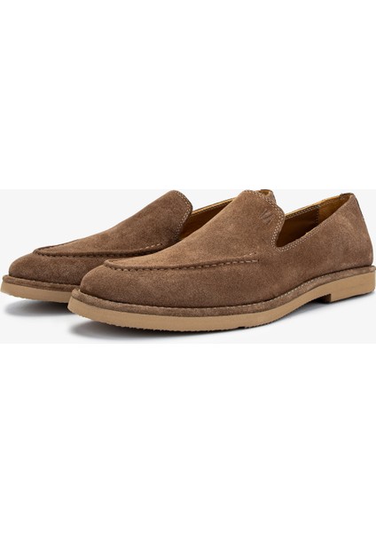 Erkek Hakiki Deri Tarçın Loafer Ayakkabı 325 2373-3 Erk Ayk Y25 Tarcın Suet