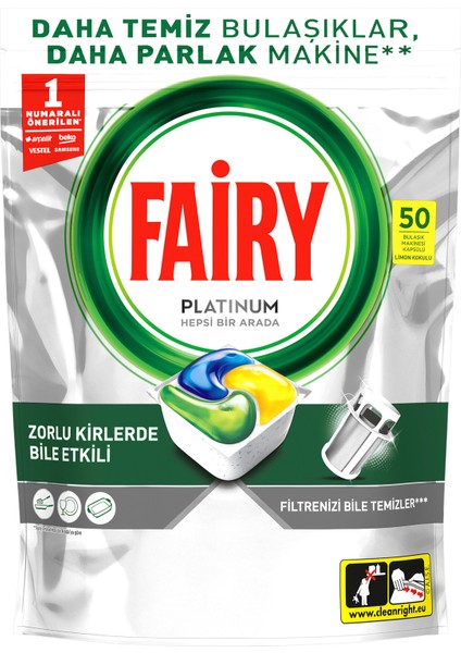 Platinum Bulaşık Makinesi Deterjanı Kapsülü/ tableti 50 Yıkama