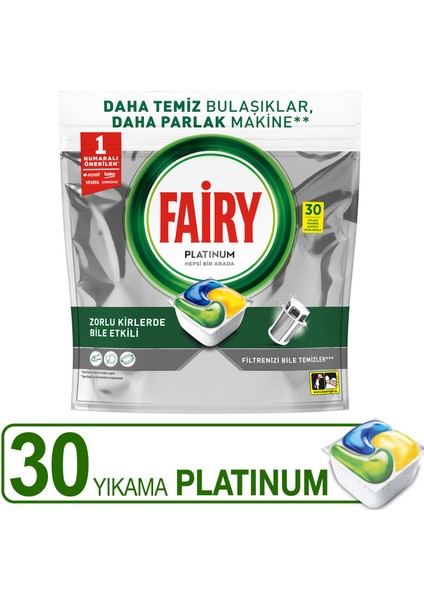 Platinum Bulaşık Makinesi Deterjanı Kapsülü/ tableti 30 Yıkama fiyatları