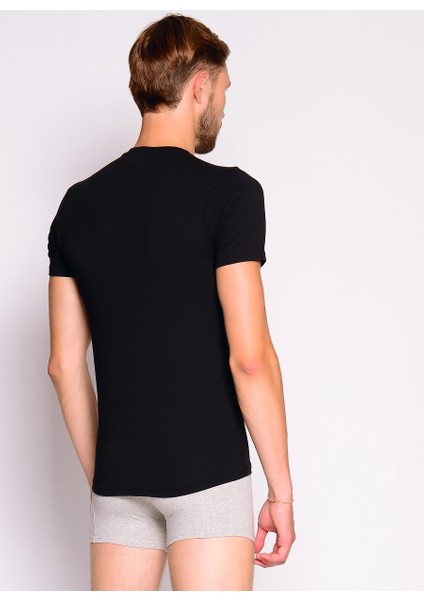 9675 KISA KOL 2 Lİ SİYAH T-SHİRT modelleri