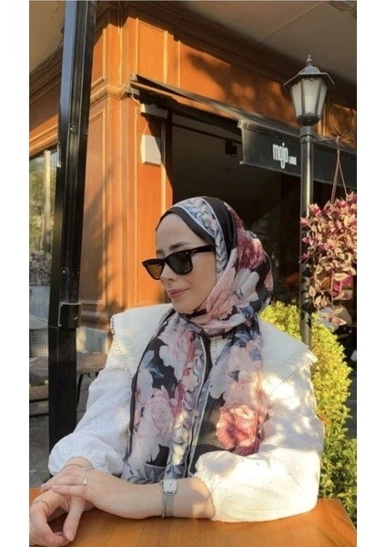 Soft Gül Desen Ipek Vual Şal Diorel modelleri