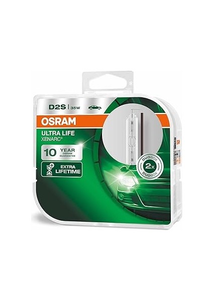 Ampul Ultra Life Xenarc D2S 35W 10 Yıl Garantili, Ikili Kutu (2 Lamba) 66240ULT-HCB