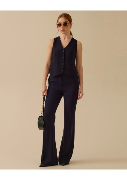 10018 Kruvaze Yaka Cep Görünümlü Önden Düğmeli Şık Yelek #03-25# fiyatları