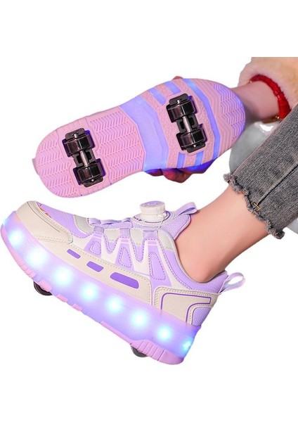 Çocuklar Için 8 Tekerlekli LED Işıklı Paten (Yurt Dışından)