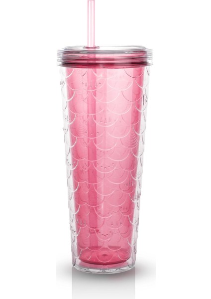 Sparkle Pipetli Renkli Bardak 750 ml Kapaklı Sunum Bardağı ,meşrubat Bardağı