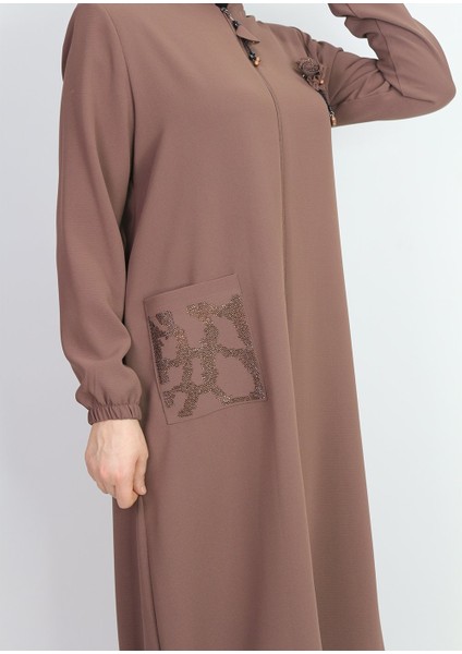 1005 Önden Fermuarlı Cepli Cebi Taş Detaylı Broşlı Giy Çık Kap Qys Kap #24-03# modelleri