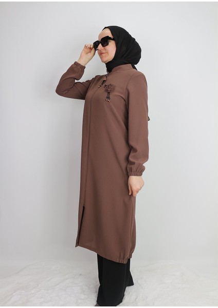 1005 Önden Fermuarlı Cepli Cebi Taş Detaylı Broşlı Giy Çık Kap Qys Kap #24-03# indirimleri