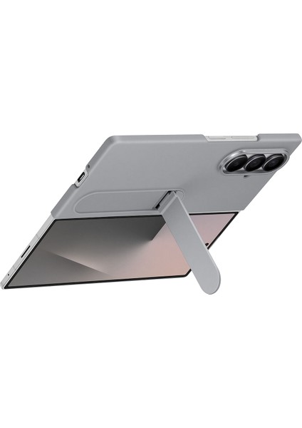 Galaxy Z Fold 7 Standlı Silikon Kılıf - Gri indirimleri