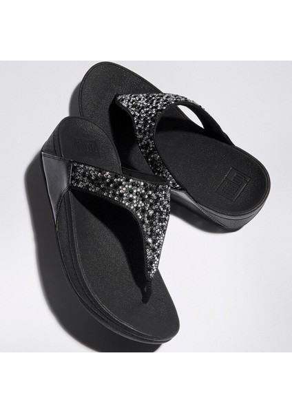 Kadın Terlik JE3-090 Fitflop Lulu Crystal-Mix Toe-Post All Black modelleri