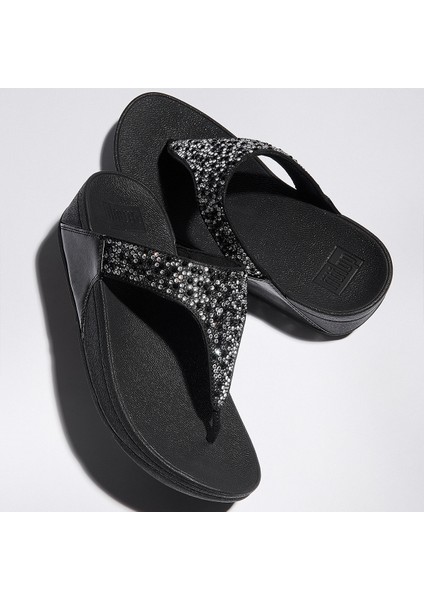 Kadın Terlik JE3-090 Fitflop Lulu Crystal-Mix Toe-Post All Black