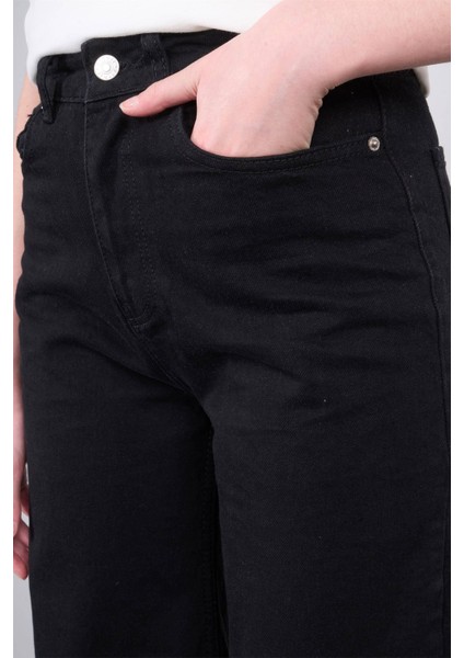 7810 Bayan Jean Maria Wide Leg Pantolon Siyah