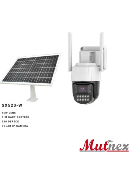 SX520-W 4mp 15W Güneş Enerjili Solar 4g Sim Kartlı Kamerası