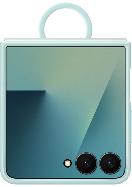 Galaxy Z Flip 7 Yüzüklü Silikon Kılıf - Mint Yeşili