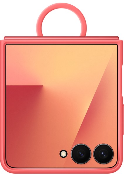 Galaxy Z Flip 7 Yüzüklü Silikon Kılıf - Kırmızı