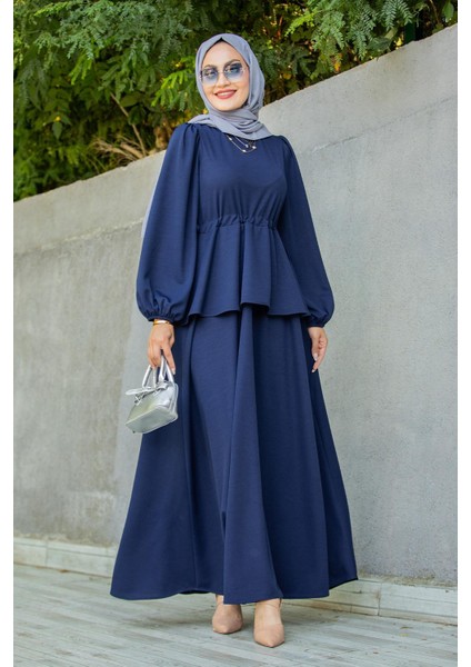 Cenny Eteği Katlı Scuba Krep Elbise-Laci fırsatları