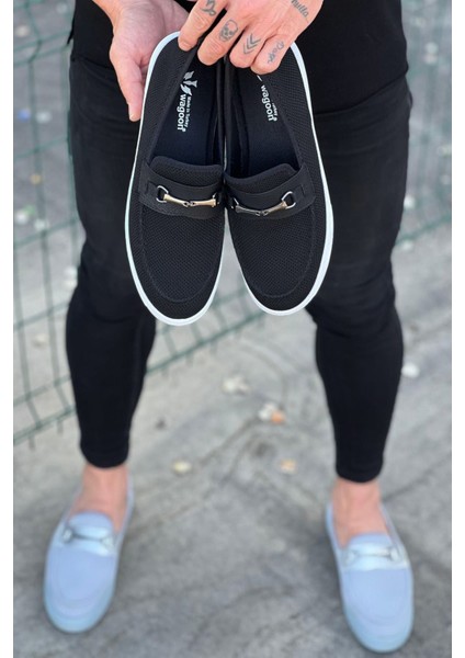 J060 Bağcıksız Ortopedik Taban Triko Erkek Klasik Günlük Ayakkabı Bt Siyah fırsatları