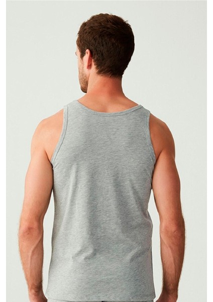Erkek Gri Basic Düz %100 Pamuk Atlet modelleri