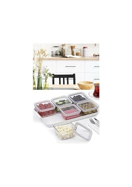 Noksi Kahvaltılık Saklama Kabı 0,25 ml Vakum Kapaklı 6'lı Erzak Kuru Gıda Saklama Kabı (NKS154)
