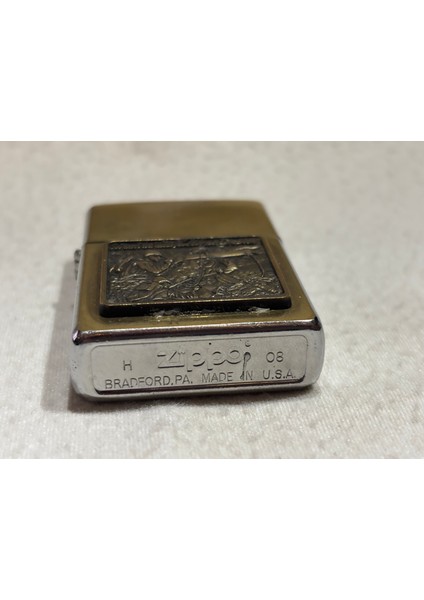 2008 Ağustos Dış Kasalı Pirinç Kasa Benzinli Zippo Çakmak