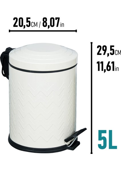 Şık ve Pratik Zigzag Desenli 5 Lt Çöp Kovası: Evlerinize Renk Katın! fiyatları
