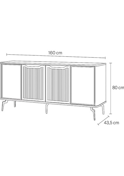 Viva Camlı Konsol Beyaz Aynalı 4 Kapaklı Raflı 160x80x43,5 Cm fırsatları