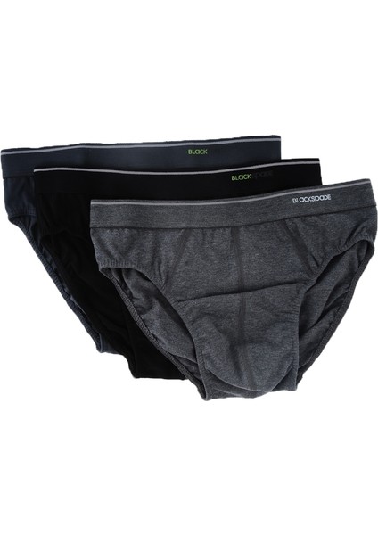 9672 ERKEK TENDER COTTON 3 LÜ ANTRASİT-FÜME-SİYAH SLİP KÜLOT
