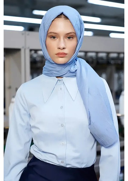 Bambu Kraş Şal - Soft Mavi