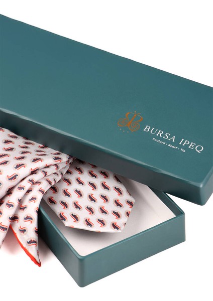 Bej Desenli Ipek Kravat Takımı modelleri