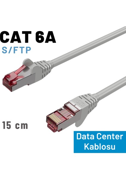 12 Adet Irenıs Cat 6A S/ftp Ethernet Data Center Kablosu, 15 cm