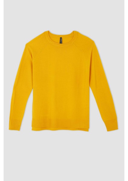 Relax Fit Bisiklet Yaka Basic Kazak I6913AZ22WN