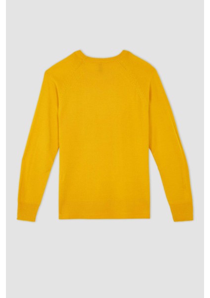 Relax Fit Bisiklet Yaka Basic Kazak I6913AZ22WN