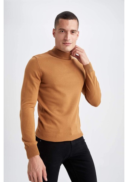 Slim Fit Yarım Balıkçı Yaka Triko Kazak R1127AZ22WN