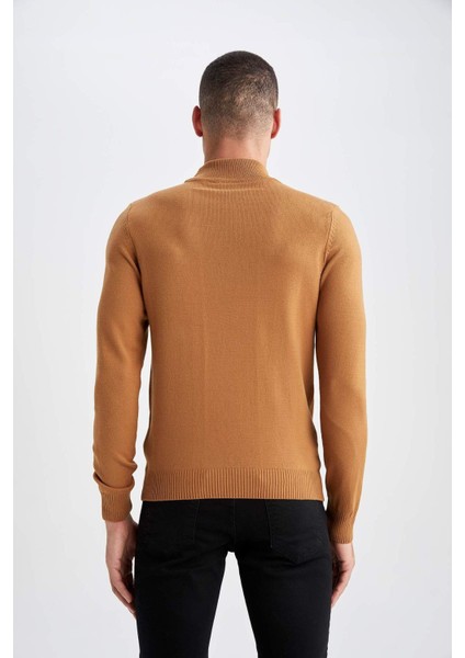 Slim Fit Yarım Balıkçı Yaka Triko Kazak R1127AZ22WN