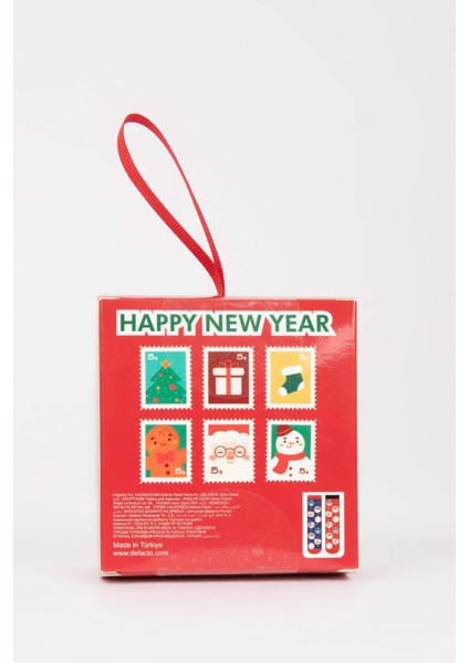 Erkek Çocuk Yılbaşı Temalı Pamuklu 2'li Uzun Kutulu Çorap Y4964A6NS