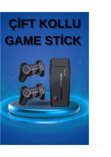 Retro Oyunlar 4K Game Stick 2.4g Kablosuz Çift Kol 3500 Oyun Atari
