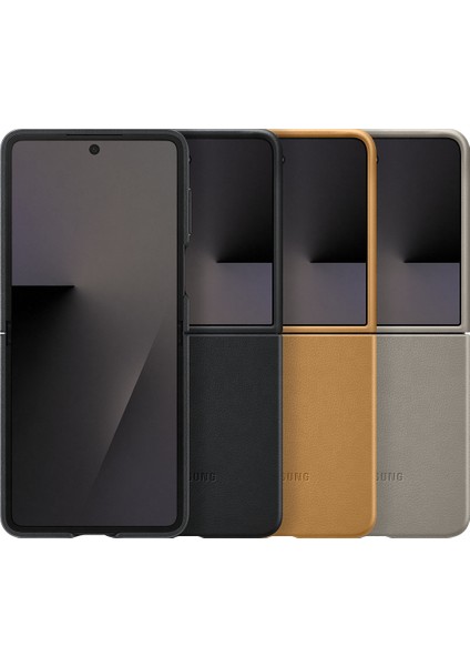Galaxy Z Flip 7 Deri Kılıf - Camel