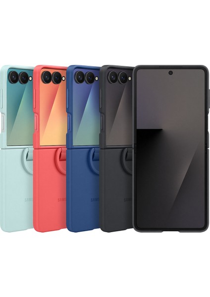 Galaxy Z Flip 7 Yüzüklü Silikon Kılıf - Mint Yeşili