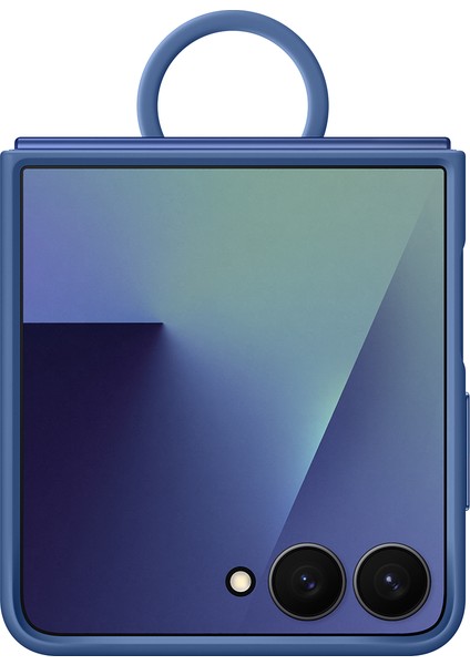 Galaxy Z Flip 7 Yüzüklü Silikon Kılıf - Lacivert