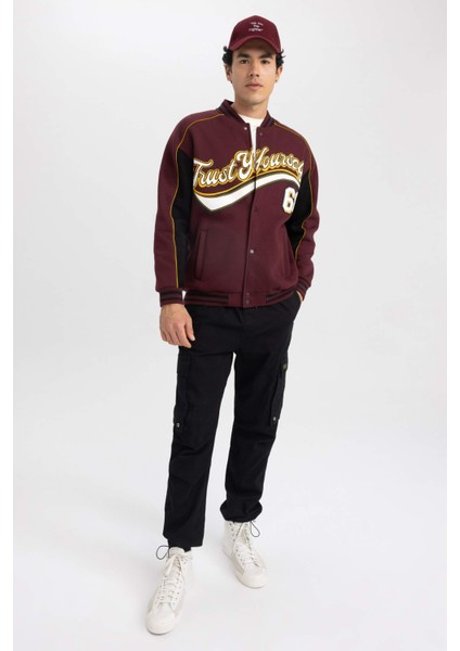 Oversize Fit Kolej Yaka Bomber Baskılı İçi Yumuşak Tüylü Hırka Z9179AZ23SP fiyatları